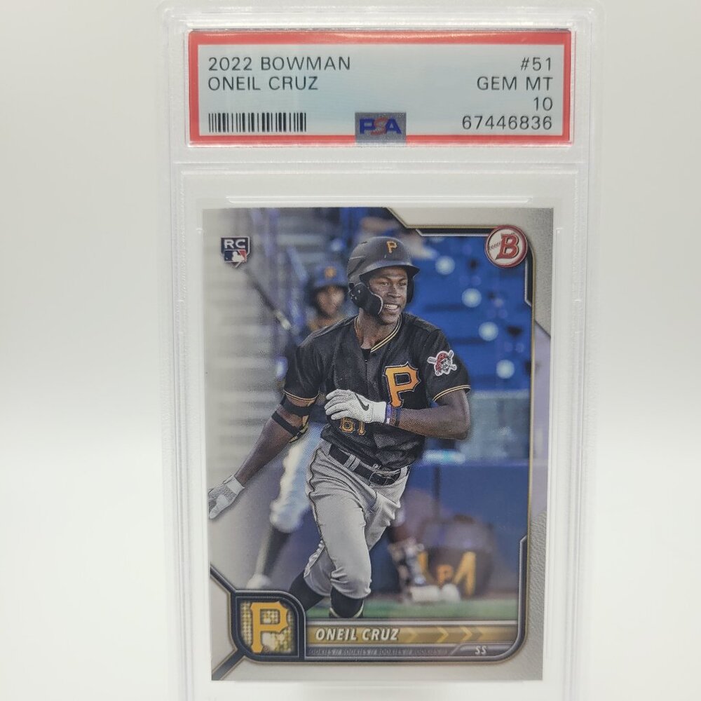 Oneil Cruz RC 2022 Bowman Rookie #51 Pirates PSA 10 GEM MINT LOW POP